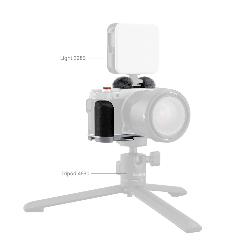 SmallRig L-Shape Mounting Plate Aluminum Alloy and Silicone Handle for FUJIFILM X-M5 Mirrorless Camera with Multiple 1/4"-20 Threads and Screws, Arca Type QR Plate, Integrated Strap Slot, Mic Windscreen and Hot Shoe Cover | 4875 | 4876