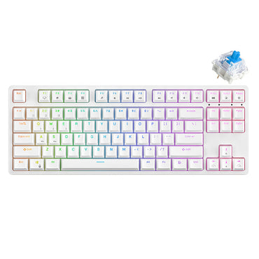 Royal Kludge RK Sink87 RGB 87 Keys Mechanical Gaming Keyboard 2.4G Wireless Wired Hot Swappable TKL with Bluetooth 5.0 (White, Black) (Available in Blue Clicky, Red Linear, and Brown Tactile Switch)