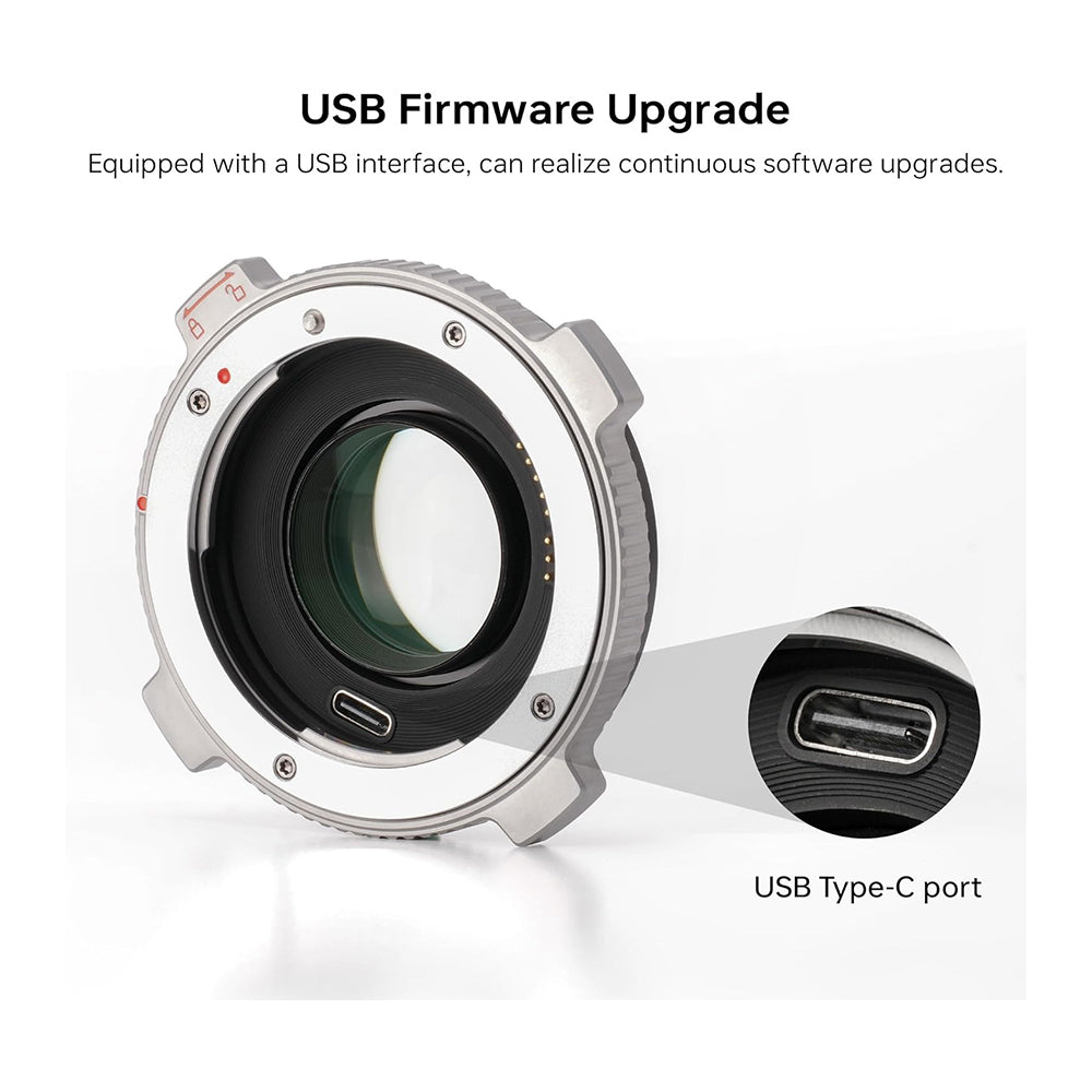 Viltrox EF-M2 Pro Lens Mount Adapter for Canon EOS EF / EF-S Series Lenses to Panasonic Olympus M43 MFT Digital Cameras with AF Autofocus 0.71x Focal Reducer Booster, Rotary Lock, USB Type-C Port, EXIF Sigl Transmission & IS Anti Shake Function