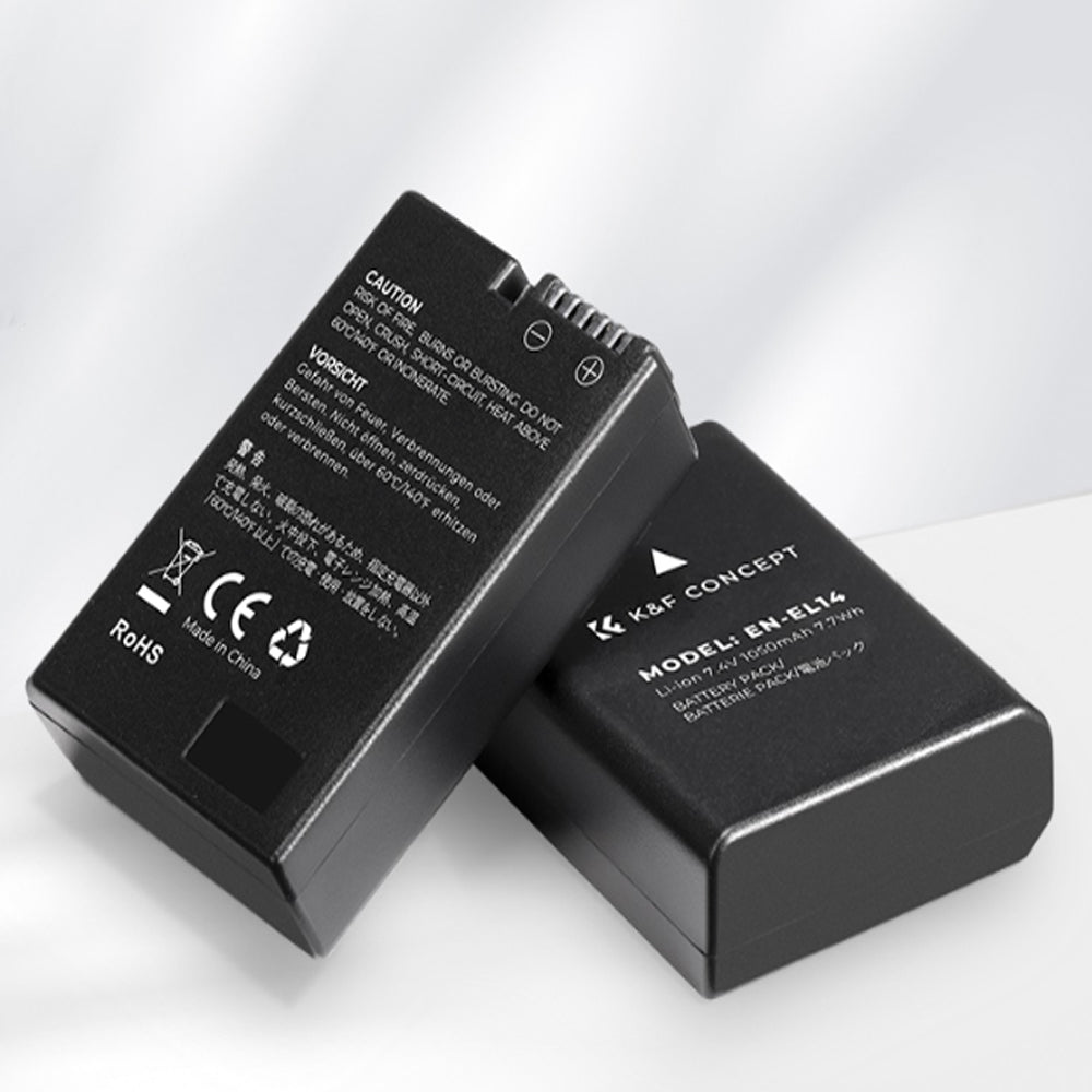 K&F Concept EN-EL14 3pcs Battery + Triple Bay Charger Kit