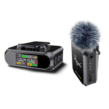 AVMATRIX WM12 1TX + 1RX Clip-On Mini Wireless Microphone Transmitter & Receiver System with 15 Hours of Battery Life and Up to 100 Meters Long Distance Transmission