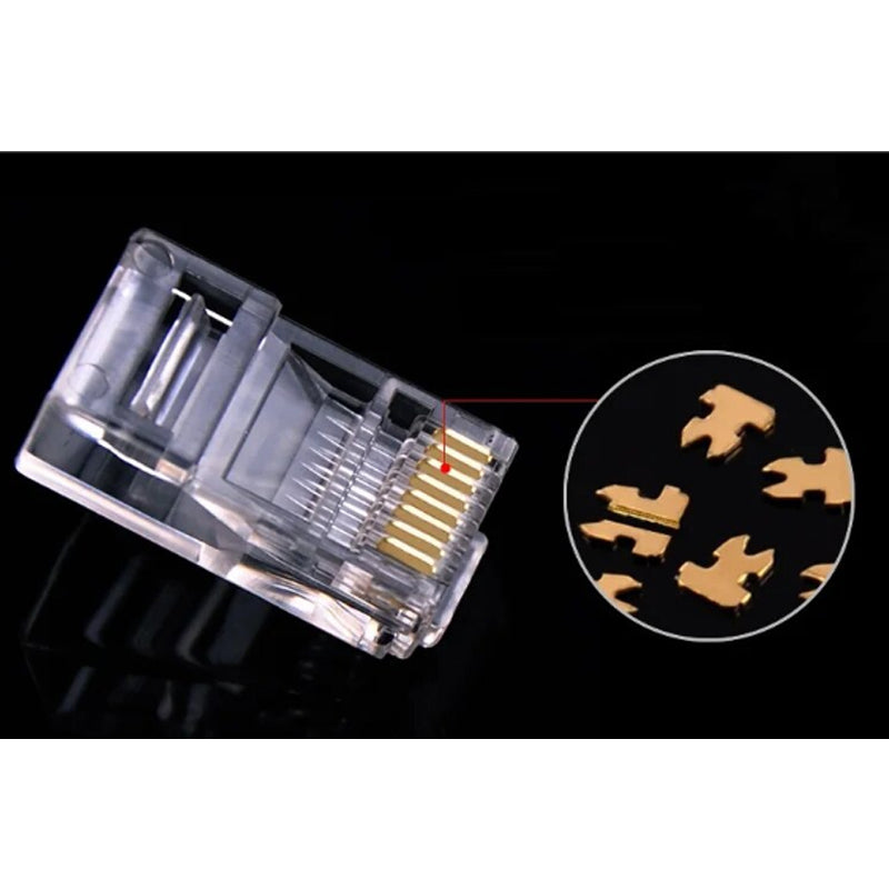 UGREEN 100pcs UTP CAT5 CAT5e RJ45 Ethernet Network Crimp Connector with Unshielded Crystal Head Design | 50246