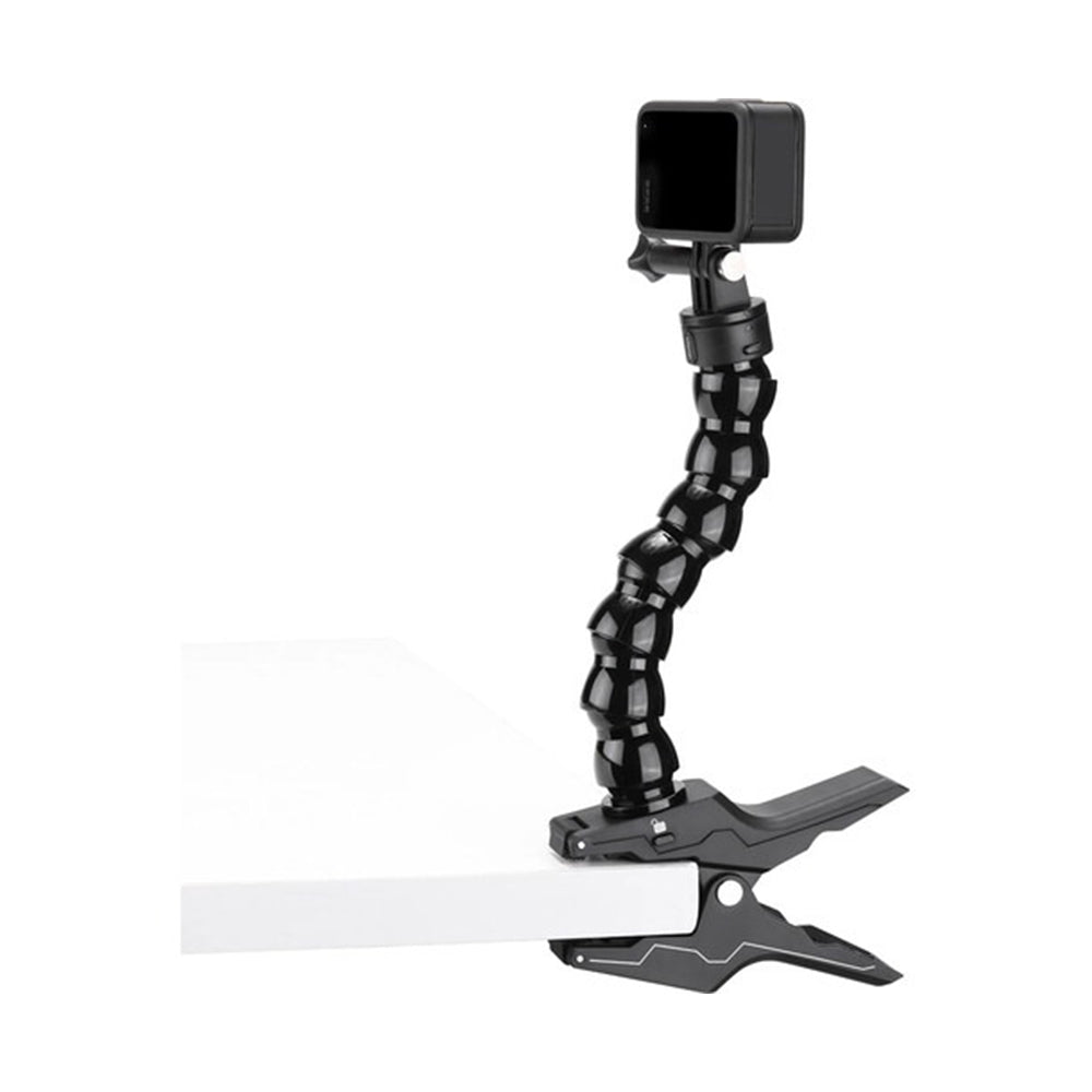 Ulanzi Go-Quick II Magnetic QR Quick Release Gooseneck Stand with Desk Clamp for for GoPro DJI Insta360 Sports Camera with 7.4" Arm Length, 3-Prong Action Camera Mount for Video Content Creation