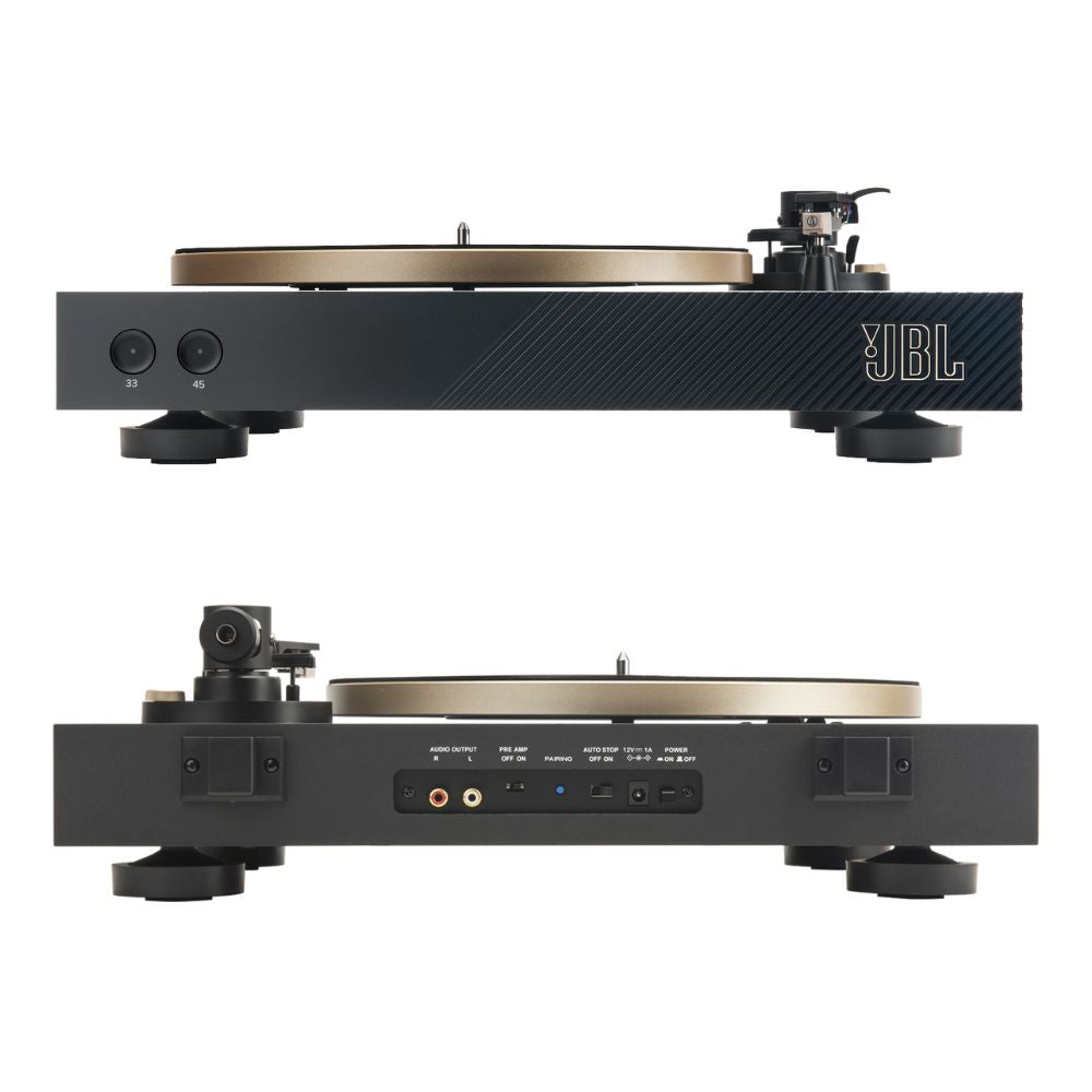 JBL Spinner BT Bluetooth Turntable - Manual Two-Speed Modern-Retro Vinyl Record Player with Removable Headshell for Bluetooth Speakers & Headphones