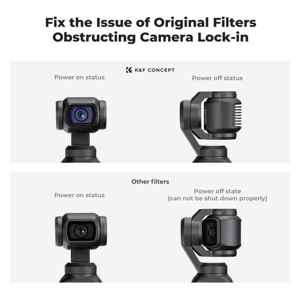 K&F Concept DJI OSMO POCKET 3 NO-X 16-in-1 Magnetic Effect Lens Filters with Screen Protector - Black Mist 1/4 & 1/8, UV, Anti-Light Pollution, CPL, ND32/PL, ND16/PL, ND8/PL, ND64/PL, ND8/16/32/64/128/256/1000 | Camera Accessories