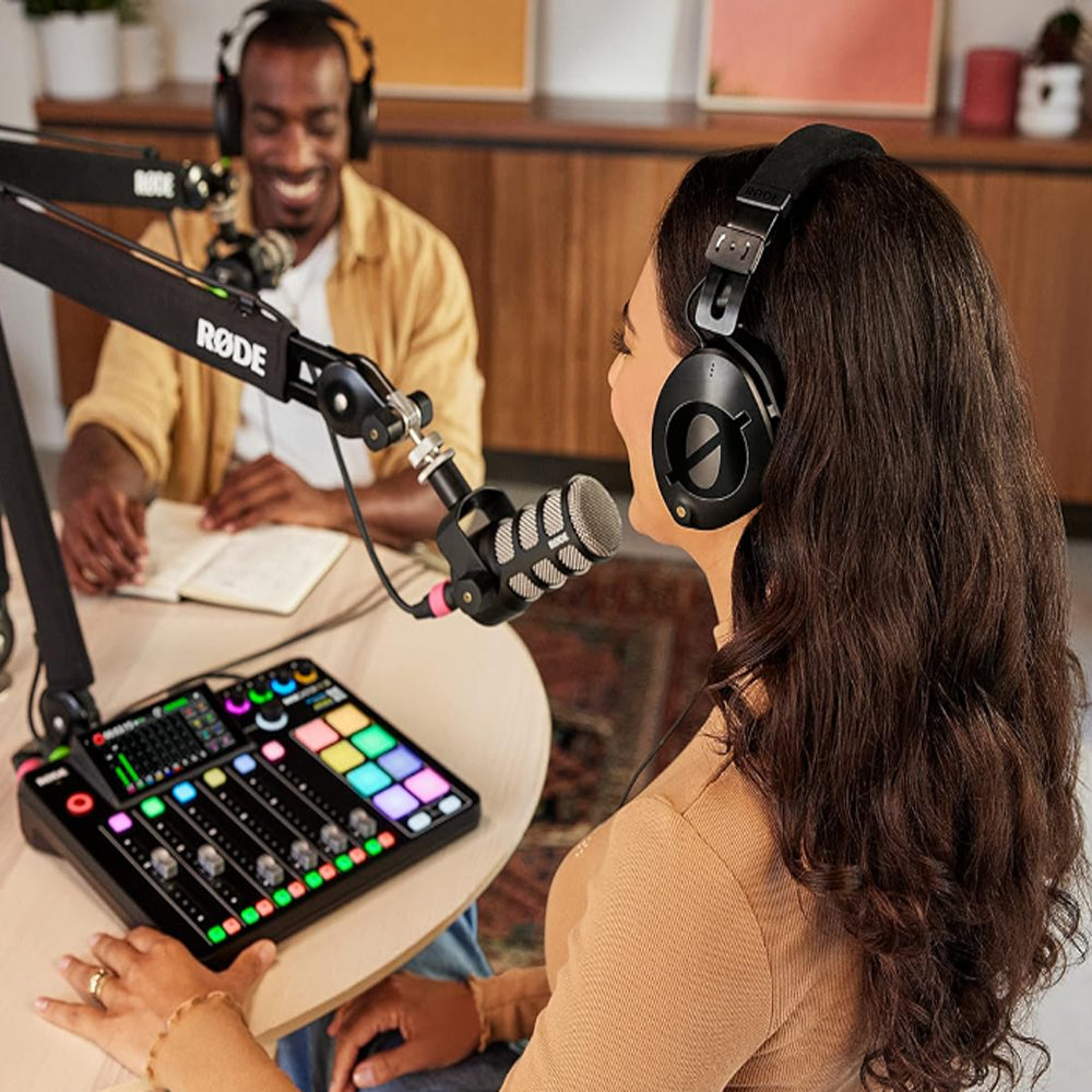 RODE NTH-100M Studio Over the Ear Headset with NTH-Mic Omnidirectiol Microphone with Circumaural 40mm Dymic Driver, FitLock System, Modular with Comfortable Cushions for Mixing, Video, Recording and Podcasting