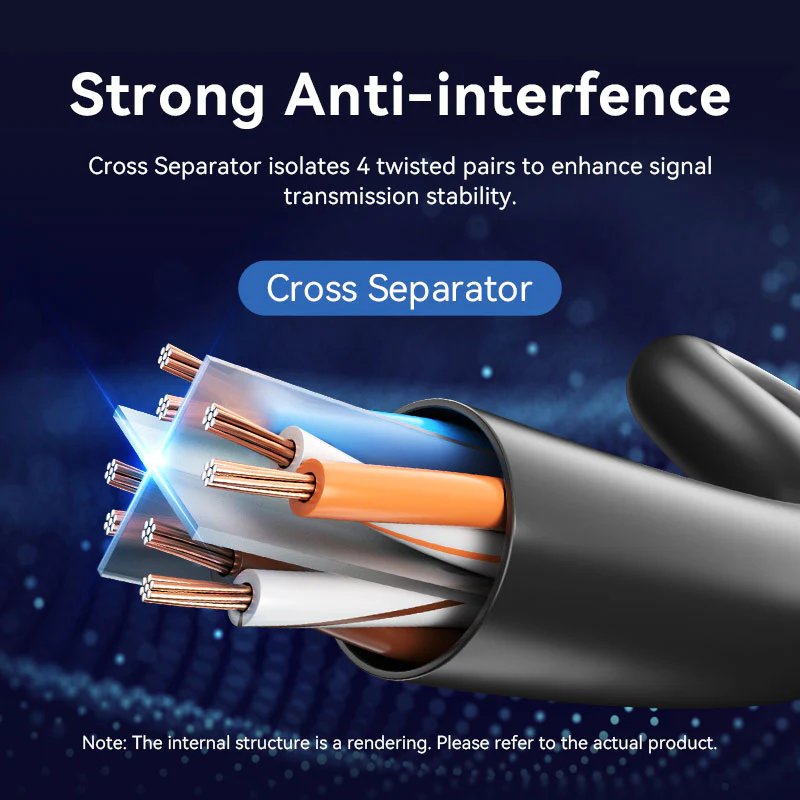 Vention 3-Meters Cat6 UTP 1000Mbps Downward Right Angle RJ45 Full-Speed Ethernet Patch Cable with 250MHz Bandwidth for Computers, Network Devices, PC, Laptops, Wi-Fi Access Point & Router