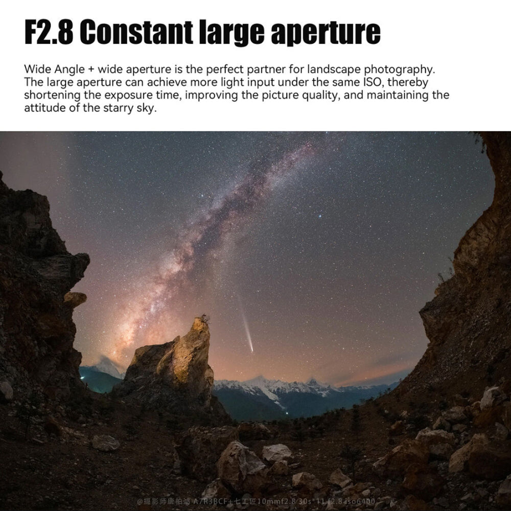 7Artisans 10mm F/2.8 Mark II Full Frame Format Sony E Mount Ultra Wide Angle Fisheye Prime Lens MF Manual Focus Large Aperture for A1 A5000 A6000 Series A7 A9 ZV QX1 Mirrorless Cameras