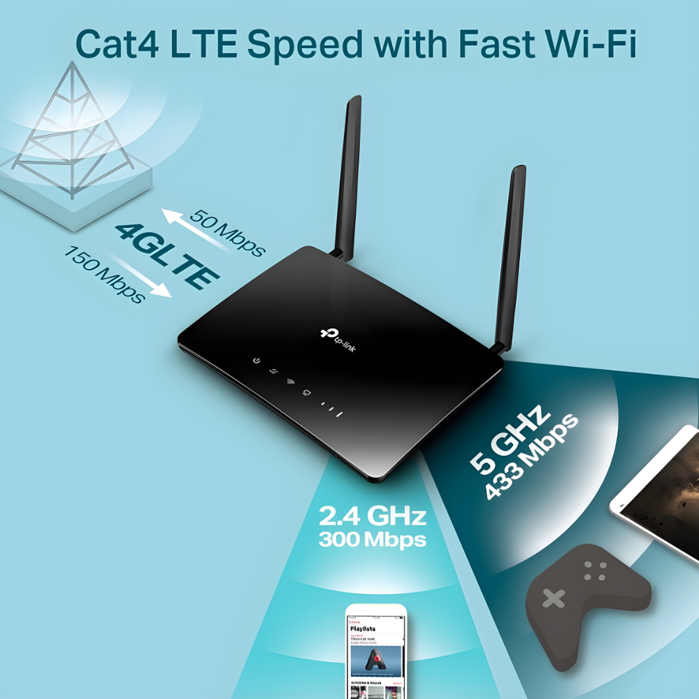 TP-Link Archer MR202 AC750 Wireless Dual Band 4G LTE Network Router