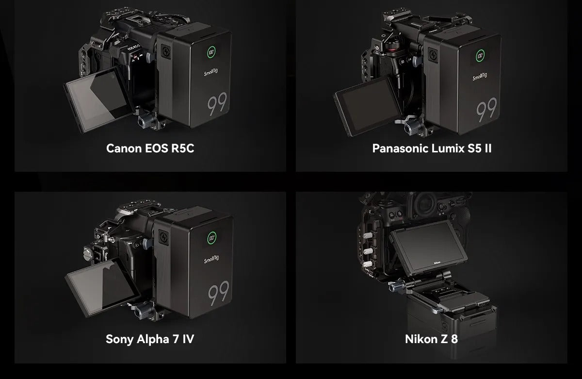 SmallRig Compact V-Mount Battery Mounting Plate System with Arca-Swiss QR Quick Release Plate, 90 Degree Rotating Plate and 15mm Rods with Chest Support for SmallRig VB50 / VB99, Sony Alpha, Canon EOS and Panasonic Lumix Series DSLR / Mirrorless Camera