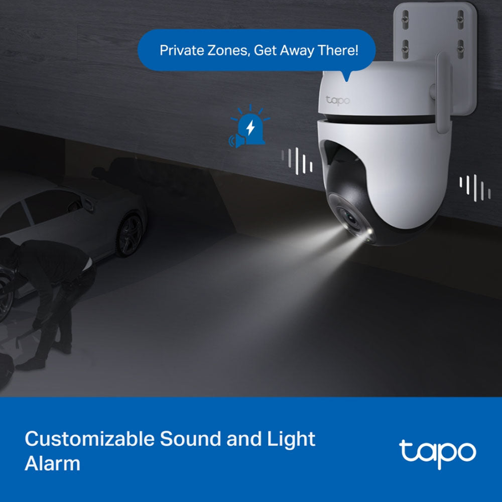 TP-Link Tapo 520WS 2K QHD Smart AI WIFI CCTV Camera with 360° Pan / 130° Tilt, Starlight Color Night Vision, IP66 Weatherproof, Sound and Light Alarm, Motion Tracking and MicroSD Slot for Home Security