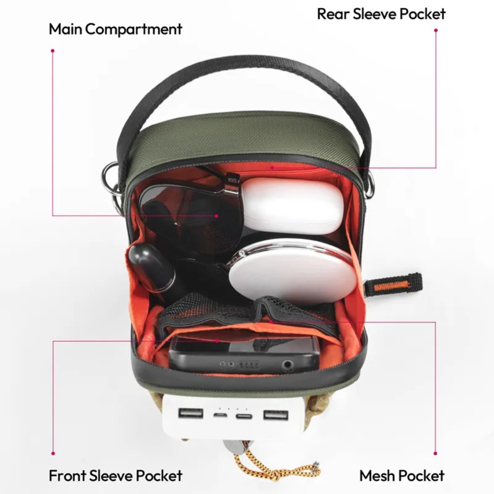 Ulanzi NC02 U Mini Phone Pouch with Portable Wide Opening, Removable Shoulder Strap, Multiple Pockets, Dual-Layer Front Drawstring Design for Smartphone, Power Banks & Other Daily Essentials | B164