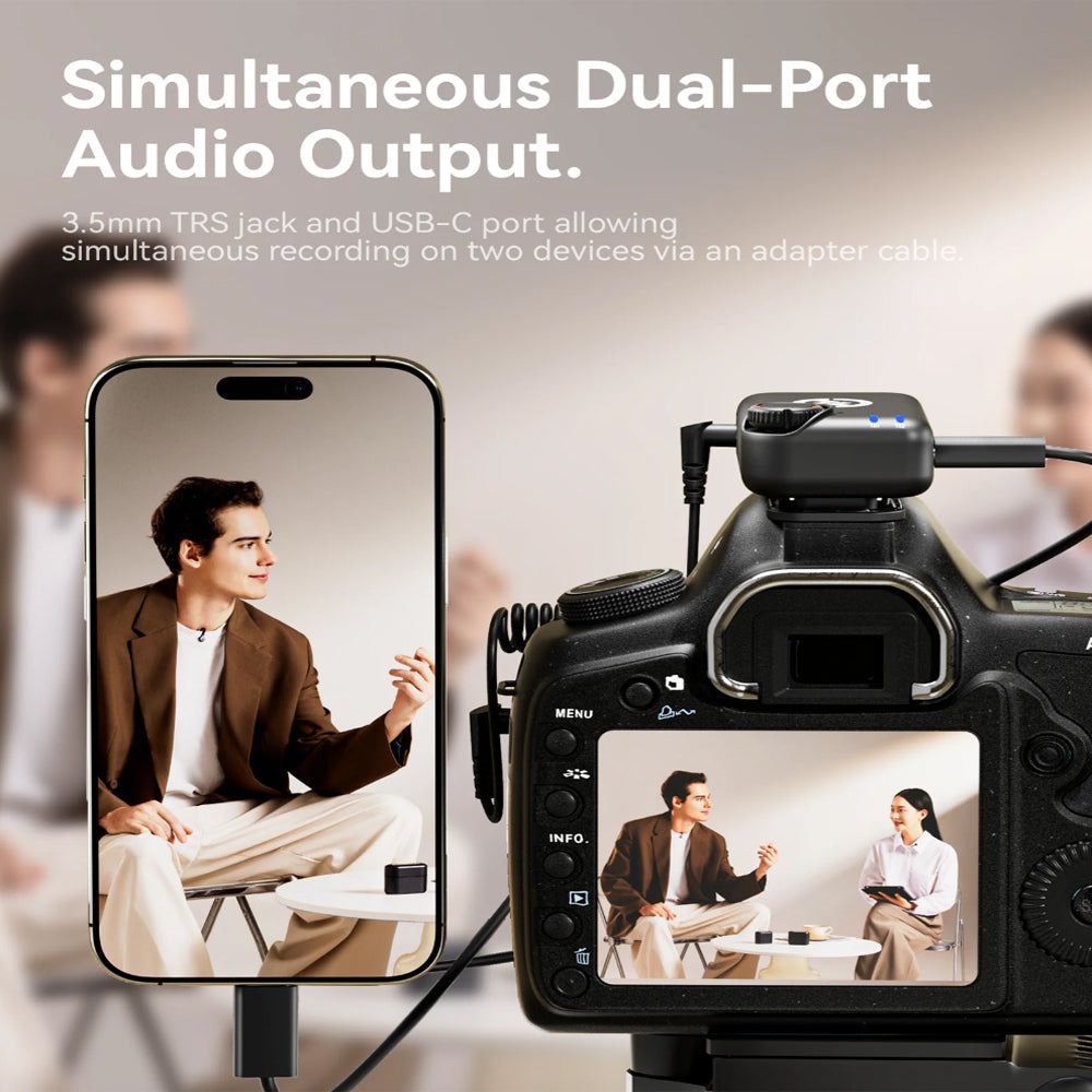 HOLLYLAND LARK M2S Concealed Wireless Microphone with Noise Cancellation, 24-bit High Fidelity Audio & 30 Hours Battery Life for Cameras, Smartphones, Laptops & Computers