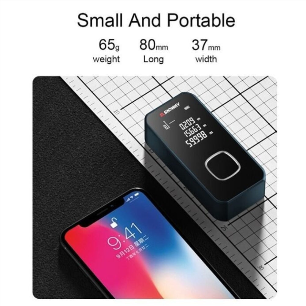 SNDWAY Mini Digital Rechargeable Laser Distance Meter with 40 Meters Measurement Range, LCD Screen Display, Multiple Measurement Unit & Functions for Industrial and Home Improvements - Measuring Tools & Rangefinders | SW-24A