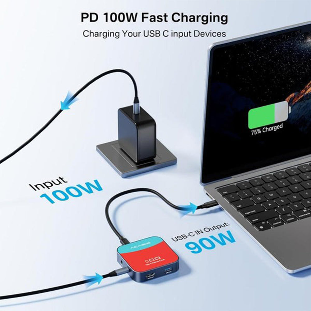 ACASIS VC-003 PRO 2 in 1 1080p 60fps HDMI Video Capture Card with USB Type-C PD 100W Charging Docking Station with 3.5mm Audio Port, YUY2 Format Support, USB 3.0 5Gbps Max Transfer Rate for Nintendo Switch, Laptop PC Smartphones