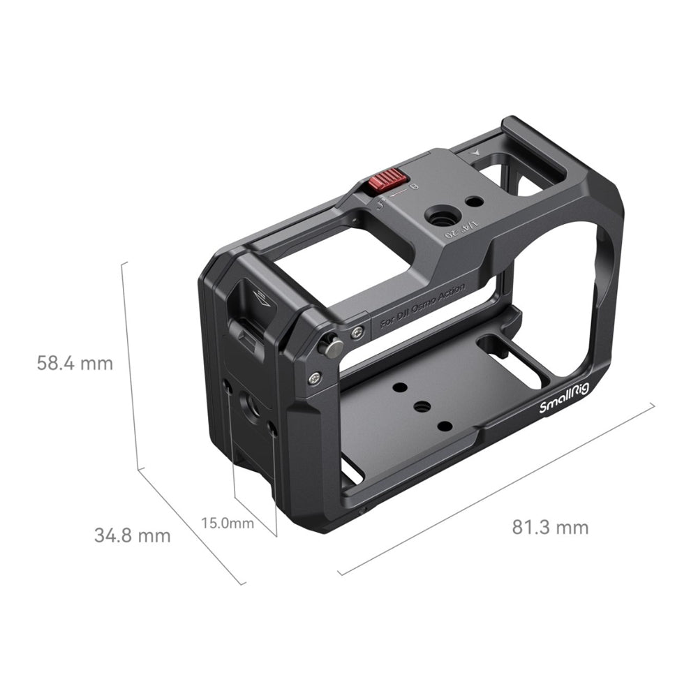 SmallRig Camera Cage for DJI OSMO ACTION 4 & 3 - Formfitting Full Coverage Protection, Cold Shoe, Magnetic Quick Release Mounts, Unobstructed Access to Ports & Buttons, Multiple Mounting Options | 4119C