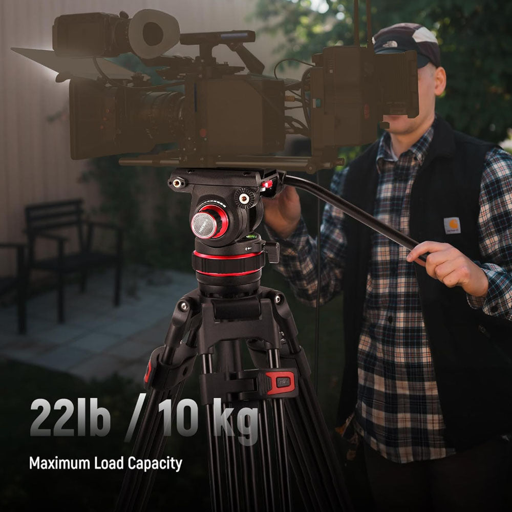 Neewer GM88 74" Pro Video Tripod with 360° Pan&-75°/+90° Tilt Head Quick Release Plate and 189cm Max. Height,10kg Max. Load Capacity for DSLR, SLR, Mirrorless, Movie, Cinema Camera
