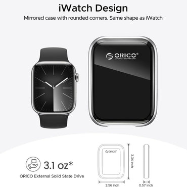 ORICO A20 2TB 20GBPS High-Speed Portable Exterl SSD Data Storage & Back-Up Solution Drive with USB 3.2 Gen2x2 Type C Port Interface & 2-in-1 USB C to USB C/A Data Cable for Desktop Computers & Laptops (Windows, macOS & Linux)