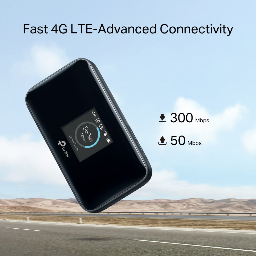 TP-Link M7450 V3 300Mbps 4G LTE Advanced AC1200 Dual Band Mobile Wi-Fi 300Mbps at 2.4GHz, 4G+ CAT 6, Up to 32 Devices Hotspot, 3280mAh, 2TB microSD Card Slot, 1.44" TFT Display, tpMiFi App for iOS Android