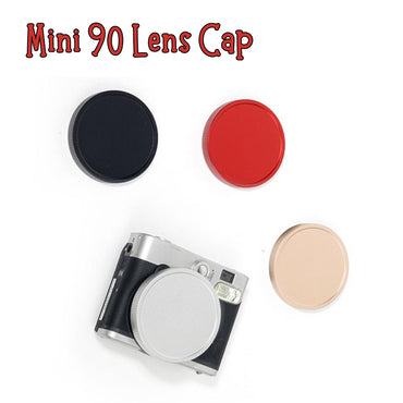 Pikxi Aluminum Protective Lens Cap for FUJIFILM Instax Mini 90 Instant Film Camera - Available in Black, Red, Silver, and Rose Gold Colors