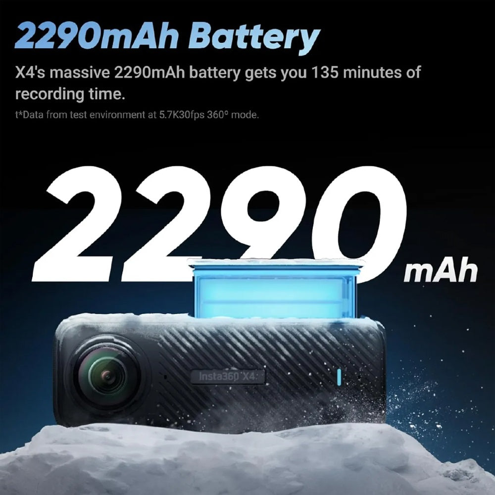Insta360 X5 | X4 8K UHD 360° Action Camera with 72MP Photos, Active HDR, Dual Sensors, FlowState Image Stabilization, AI-Powered Reframing Tool, Horizon Lock & Invisible Selfie Stick Effect for Content Creation and Videographers