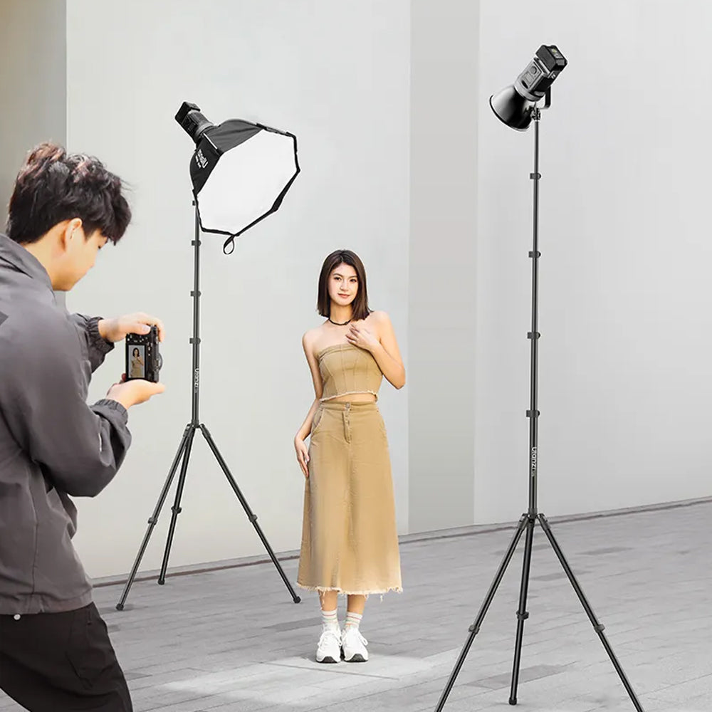 Ulanzi T270 Aluminum Tripod Light Stand with Windproof Hook, 64cm Height & 6kg Load Capacity for Video Lights & Compact Cameras| T097