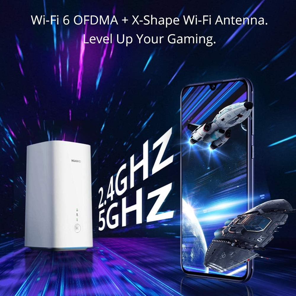 Huawei 5G CPE Pro 2 H122-373 Wi-Fi 6 Plus Router Modem with 3.6Gbps Downlink, SIM Card Slot, Dual Band X-Shape Anten + OFDMA, MU-MIMO, Balong 5000 and Gigahome WiFi Chipset, High Speed 5G / 4G Wireless and Fix Line LAN Network Connection