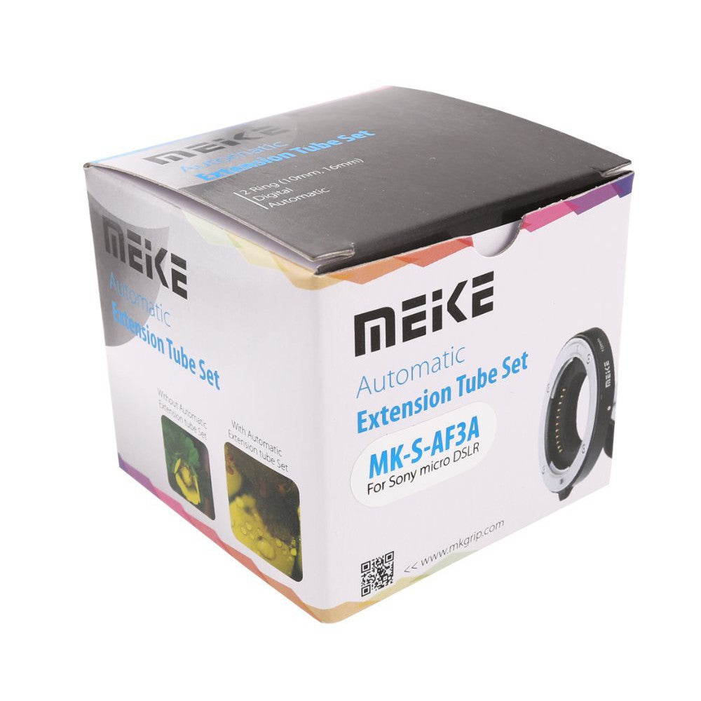 Meike MK-S-AF3A Metal Auto Focus Macro Extension Tube 10mm 16mm for Sony Mirrorless Camera Lenses (E-Mount)