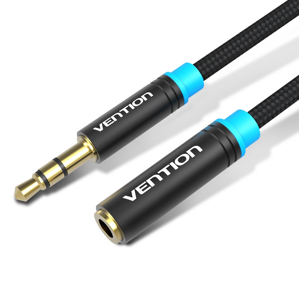 Vention TRS 3.5mm Male to 3.5mm Female Cotton Braided 3-Meters Gold Plated (VAB-B06) Stereo Audio Extension Cable for Amplifiers, Sound Box, Laptops, Smartphones
