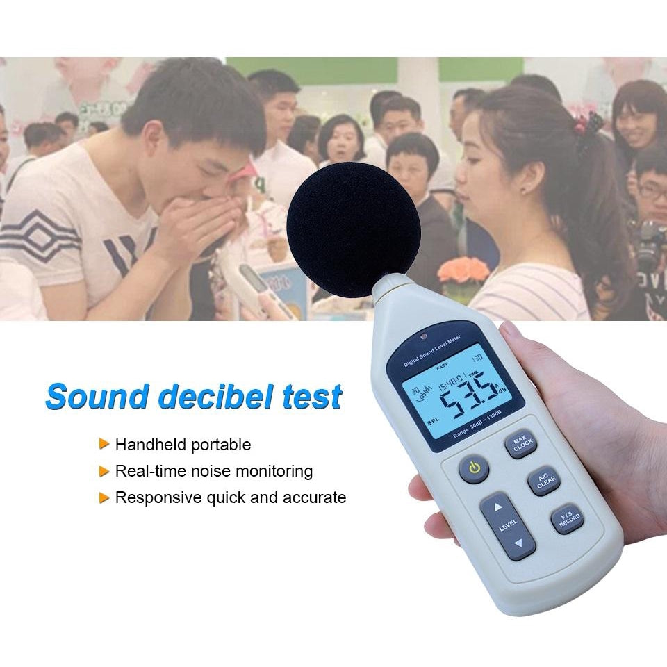 Benetech GM1356 Digital Sound Decibel Noise Level Meter Tester 30-130dB with USB Interface
