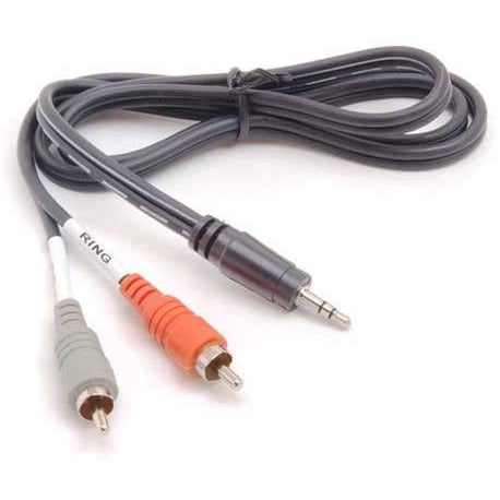 Hosa Technology CMR-206R Stereo Mini (3.5mm) Angled Male to 2 RCA Male Y-Cable - 6'