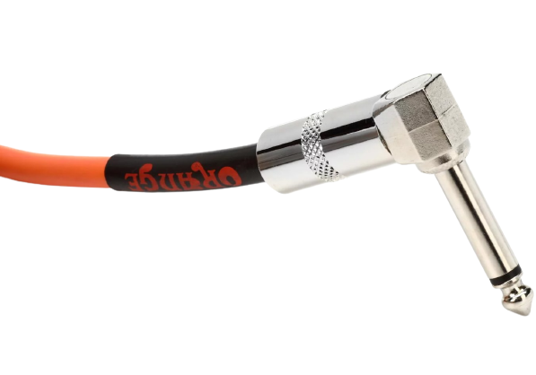 Orange Crush 20ft 6 Meters Instrument Cable with 1/4 TS Nickel Plated Male Jack Connector (Straight / Right Angle) for Guitar, Bass, Keyboard Piano