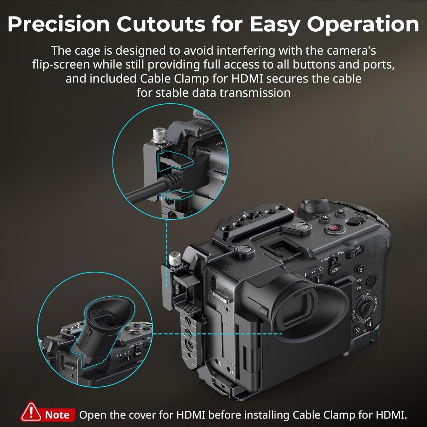 SmallRig Camera Cage Kit for Sony FX2 with Battery Plate, Rotating Top Handle & XLR Handle Extension