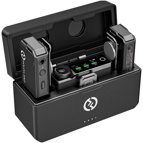 Hollyland LARK MAX Wireless Lavalier Microphone System Transmitter Receiver 2.4GHz with 820ft (250m) Range, Built-in Omni Mics, ENC Noise Cancellation, 8GB Memory, 22-Hour Battery Life for Camera, iPhone, iPad, Android, Computer