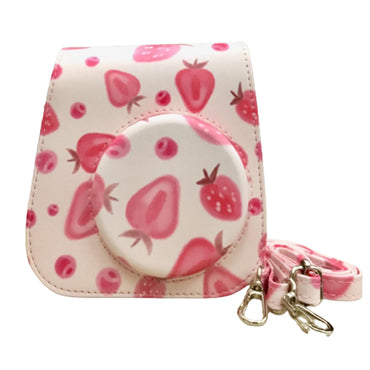 Pikxi BMP11 Fujifilm Instax Mini 11 Camera Leather Case Bag with Adjustable Shoulder Strap (Purple Cute Cat)