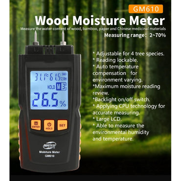 Benetech GM610 Portable Wood Moisture Tester Meter