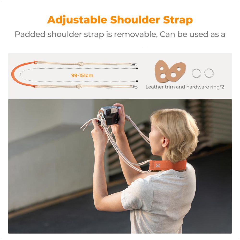 K&F Concept Urban Wander 11 5L Camera Shoulder Sling Bag + Detachable Camera Strap with Magnetic Closure, Water Resistant and Accessory Compartments