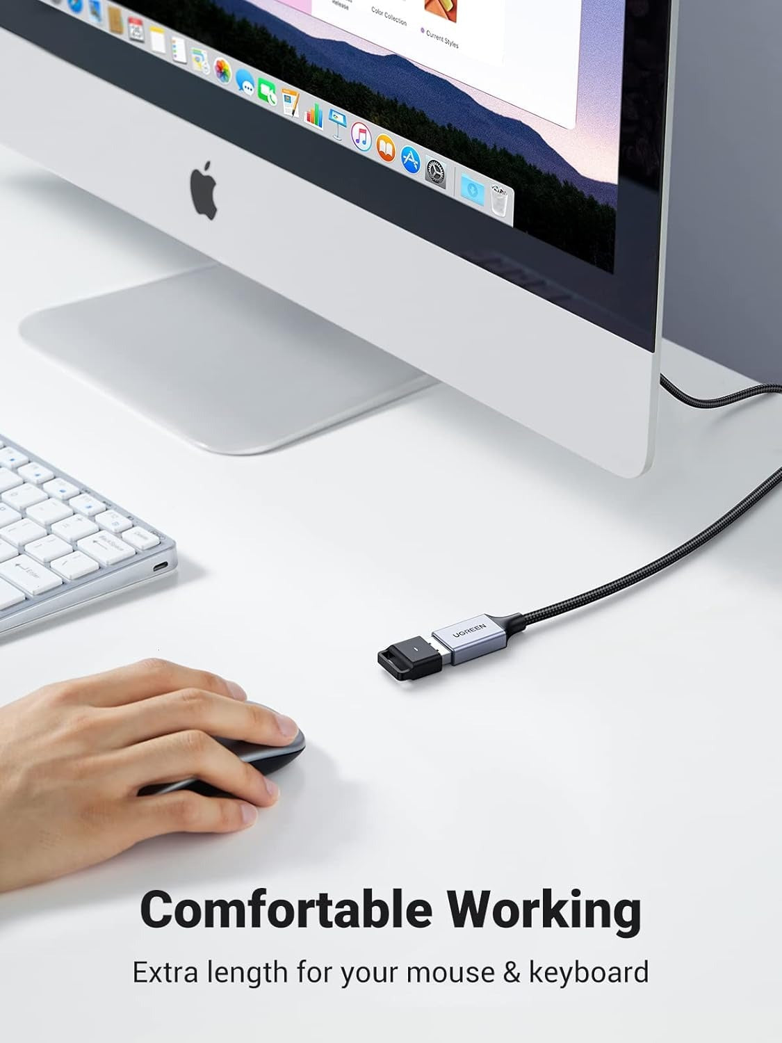UGREEN USB 3.0 Type A Female to Male Extension Nylon Braided Cable with 5Gbps Transmission Speed for PC, Laptop Computers and Game Consoles (0.5 Meter / 1 Meter / 2 Meters / 5 Meters)