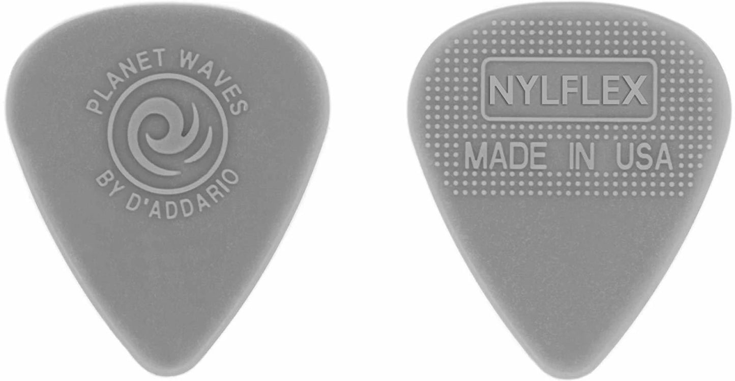 D'Addario Nylflex Nylon Guitar Picks with Double-Sided Grip Pattern Pack of 5 & 10 | 1NFX2-100 X10 1NFX4-100 X5