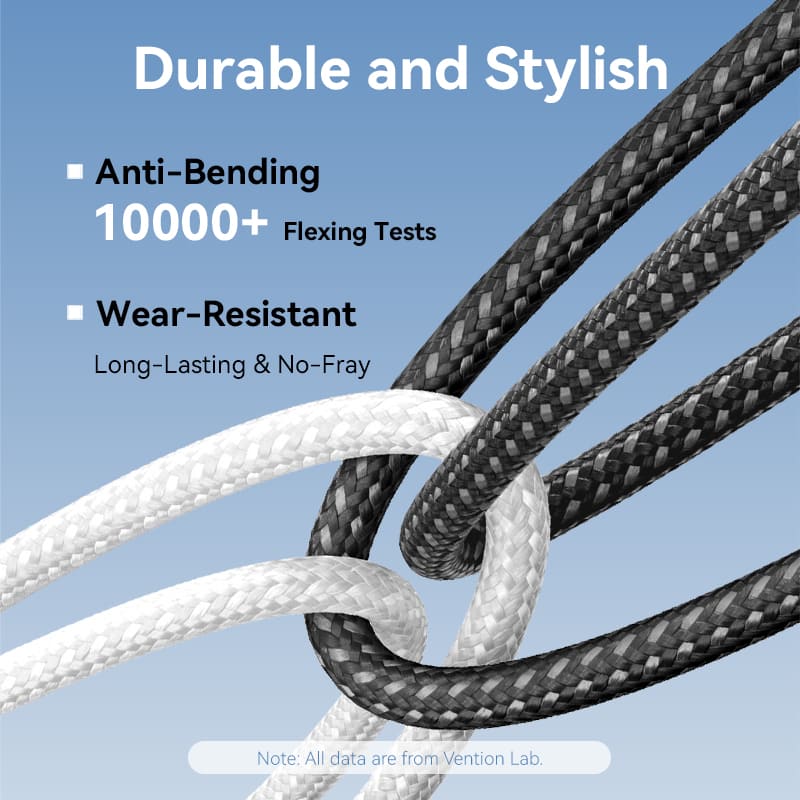Vention 2-Meters USB 2.0 Type-A Male to Type-C Male 6A Fast Charging Cable 480Mbps Data Transmission Speed Aluminum Alloy Type