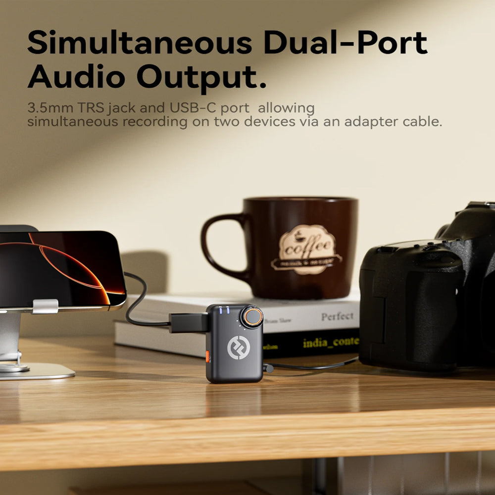 HOLLYLAND LARK M2S Concealed Wireless Microphone with Noise Cancellation, 24-bit High Fidelity Audio & 30 Hours Battery Life for Cameras, Smartphones, Laptops & Computers