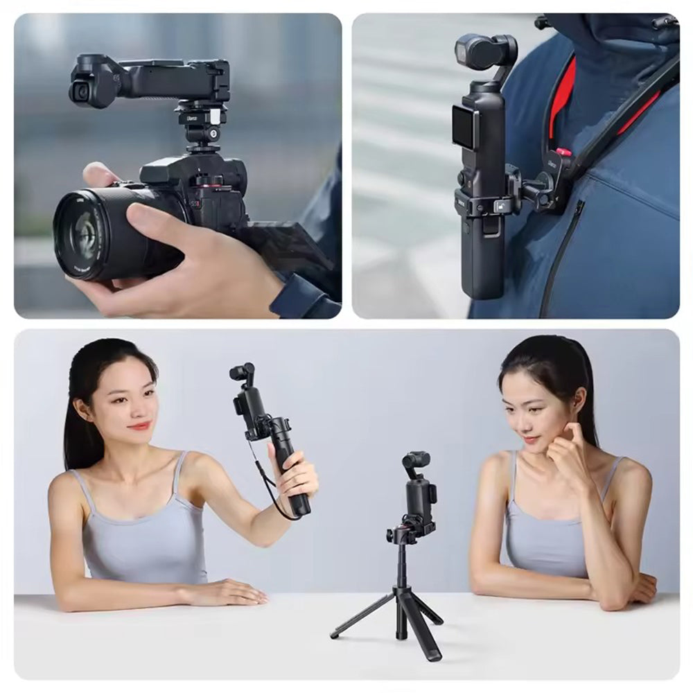 Ulanzi PK13 Uka Quick Release Expansion Adapter for DJI Osmo Pocket 3 Camera with Multiple Mount Options and Wrist Strap Lanyard - Ideal for Photography, Videography, Vlogging, Travel Accessory