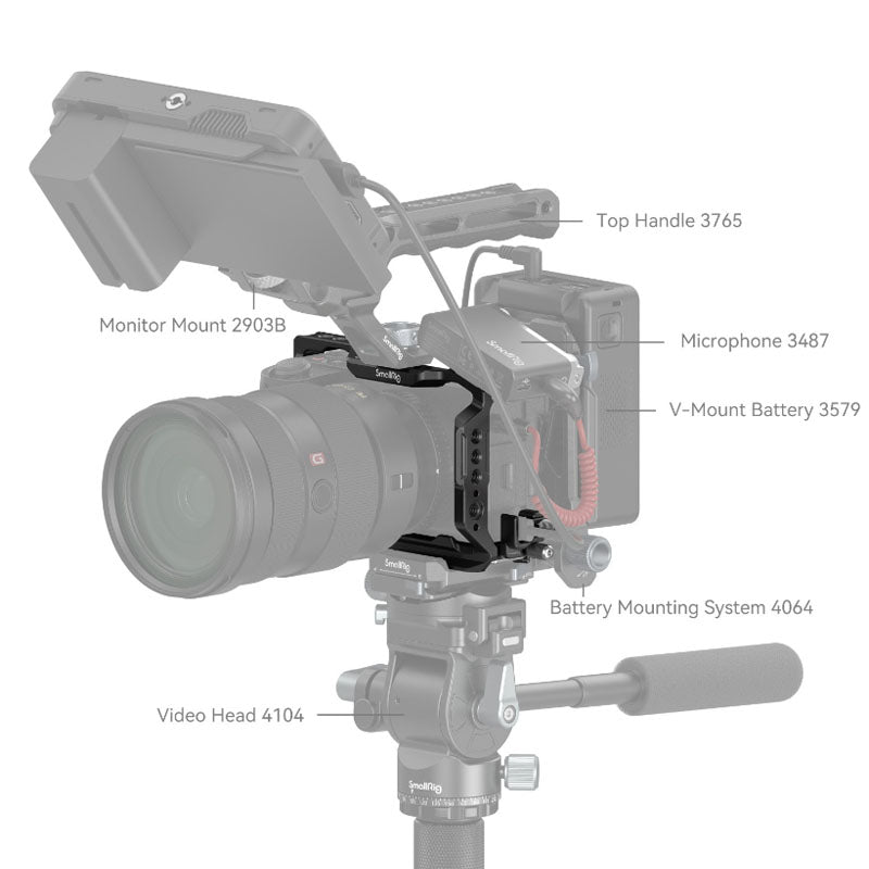 SmallRig Formfitting Camera Rig Cage Kit for Sony a6700 Alpha Series Mirrorless Camera with HDMI Cable Clamp, M2.5, 1/4"-20 and 3/8"-16 Screws & Threaded Mounting Holes, Built-In Arca-Swiss Base Plate, Cold Shoe Mount, NATO Rail | 4336