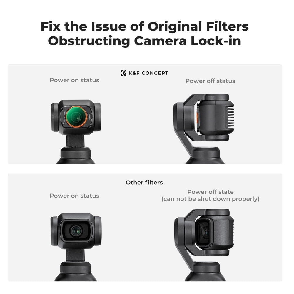 K&F Concept DJI OSMO POCKET 3 NO-X Star 6 Starburst Light Effect Filter for Night Scenes, City Lights, Water & Jewelry Shooting - Multi-Coated Optical Glass, Ultra-Slim Magnetic Frame, Waterproof & Scratch-Resistant | Camera Accessories