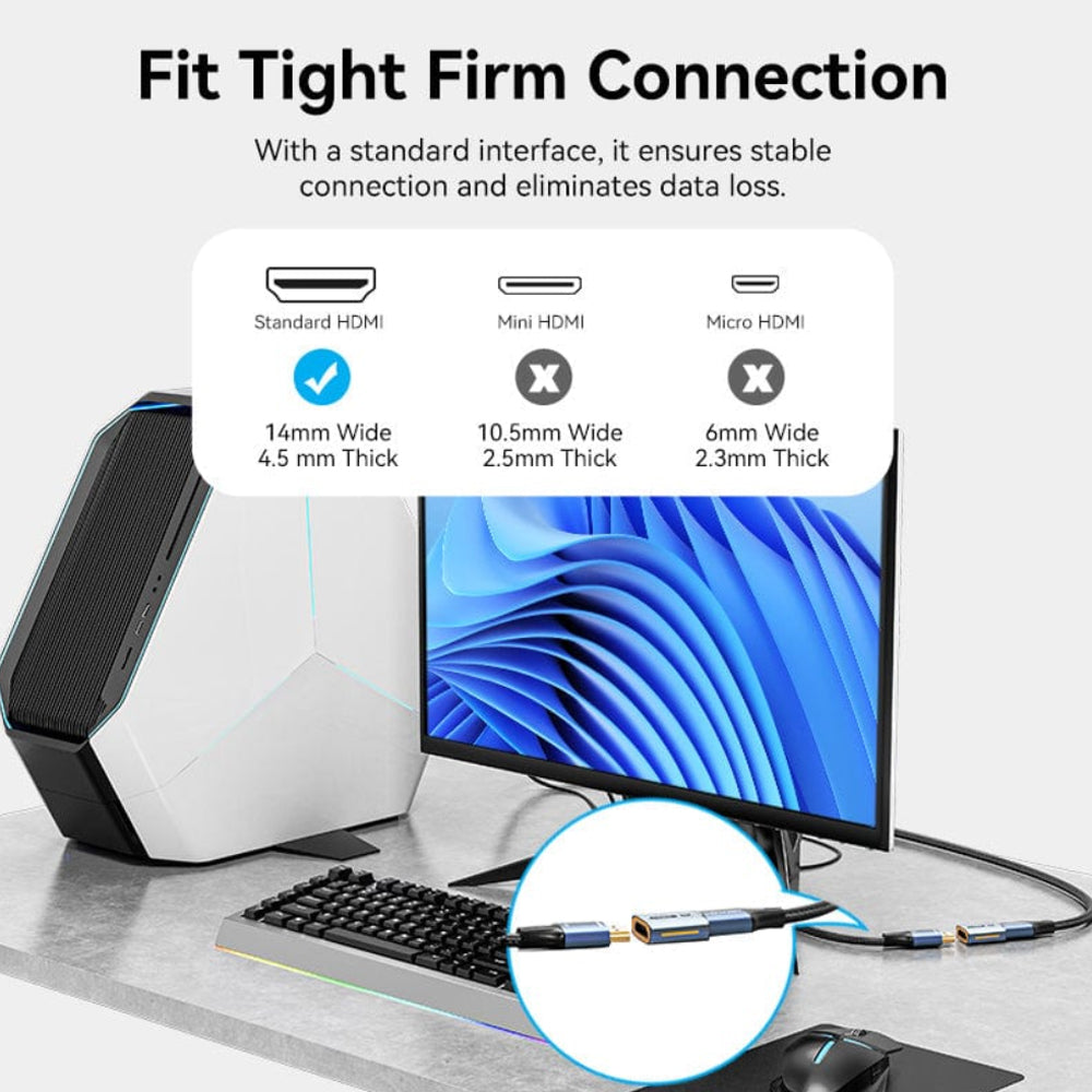 Vention 8K HDMI 2.1 Female to Female Coupler Connector with 48Gbps Transmission Speed and Backward Compatibility for PC Computer Laptop Smart TV Display Monitor Projector PS5/4/3 Gaming Console