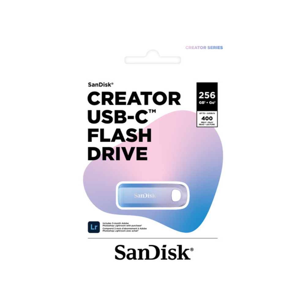 SanDisk 256GB Creator Series USB C 3.2 Gen 1 Flash Drive with 400MB/s Read Speed
