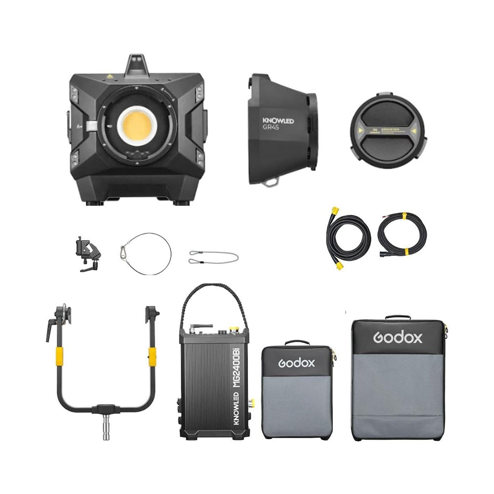 Godox KNOWLED MG2400BI Bi-Color LED Video Light 2800-6500K CCT, 11 FX Lighting Effects, DMX/RDM, CRMX, App Control, Built-in Fan Cooling System, Flash G-Mount for Professional Studio, Photography, Filmmaking, Live Streaming, Vlogging