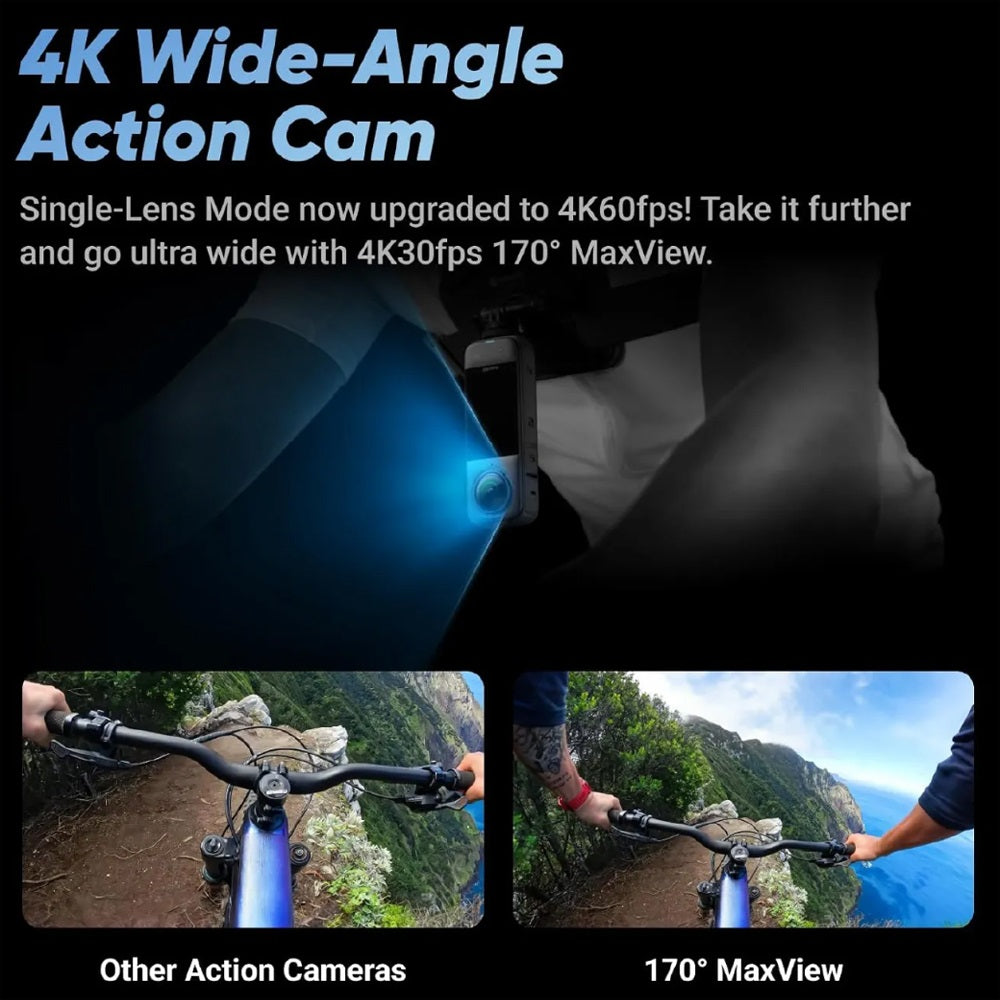 Insta360 X5 | X4 8K UHD 360° Action Camera with 72MP Photos, Active HDR, Dual Sensors, FlowState Image Stabilization, AI-Powered Reframing Tool, Horizon Lock & Invisible Selfie Stick Effect for Content Creation and Videographers