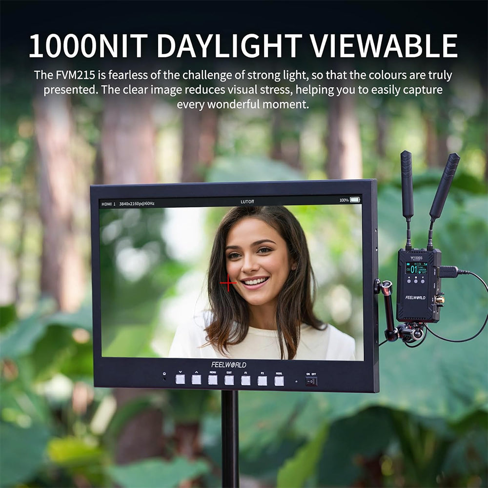FEELWORLD FVM215 (21.5") High-Bright 1000nit Broadcast Monitor for 4K 60Hz Support, 3G-SDI & HDMI In & Out, V-Mount Battery Plate, 3D LUT, Waveform for Professional Videography Cinematic Production