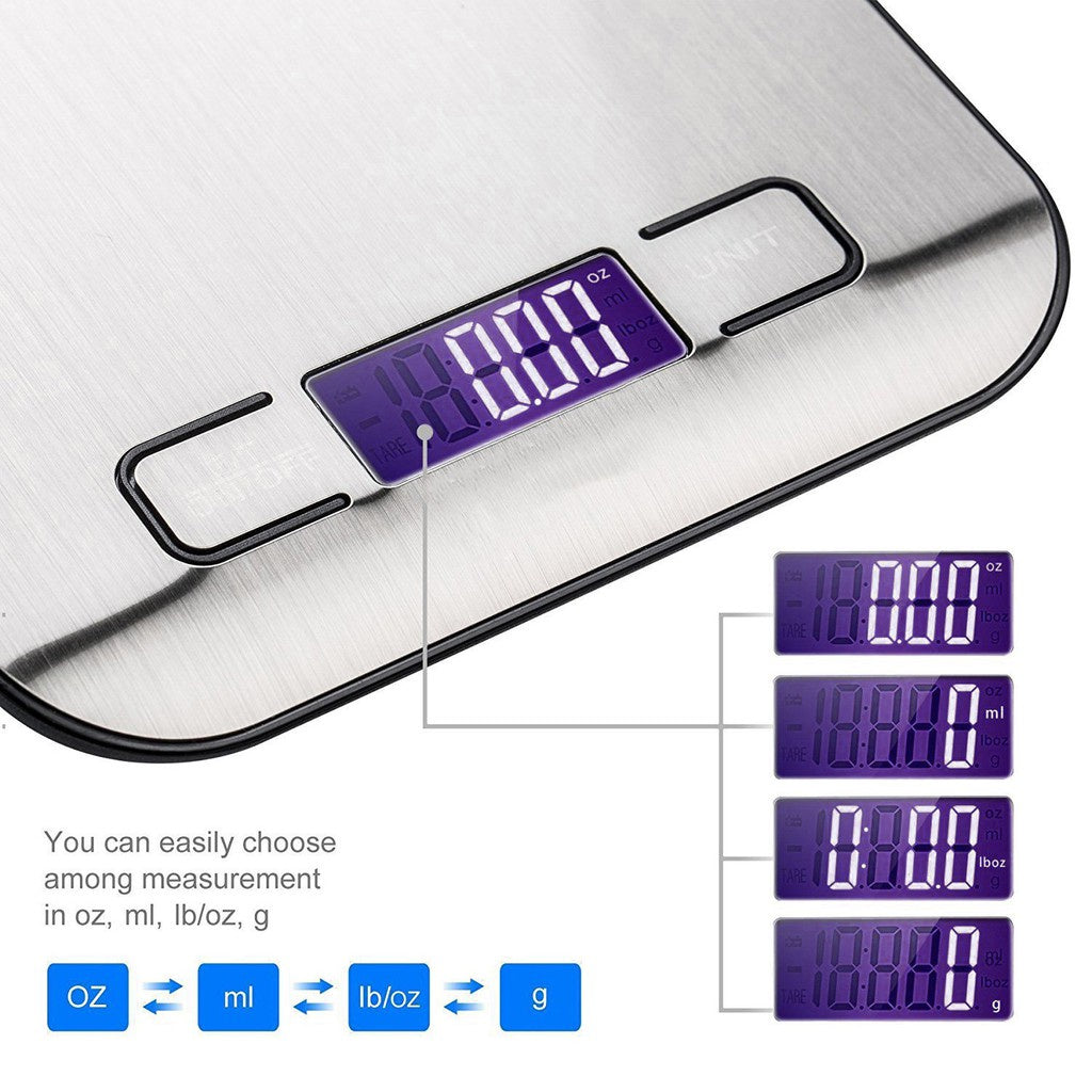 Eagletech Digital Kitchen Scale Multifunction Food Scale, 10kg, Silver, Stainless Steel